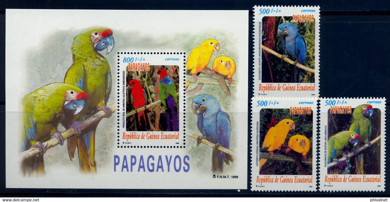 GUINEA ECUATORIAL , ED. 259 / 262 **, PAPAGAYOS , AVES , BIRDS - Guinea Ecuatorial