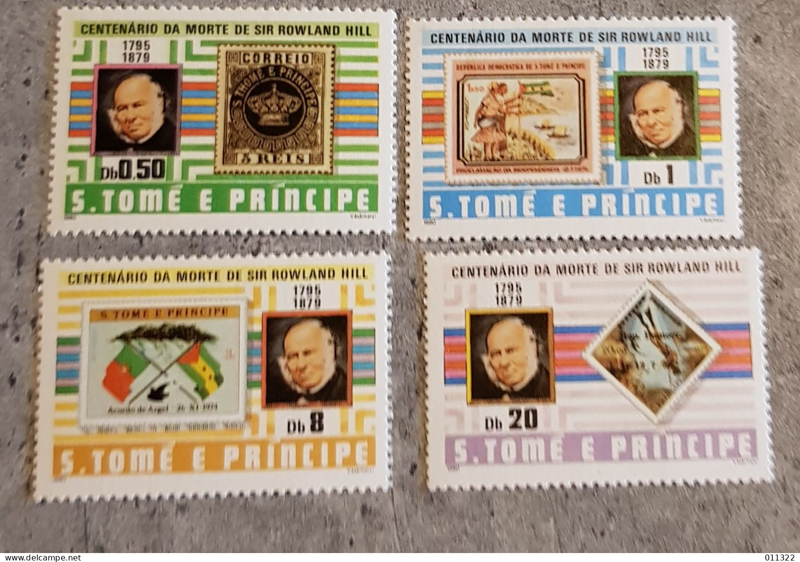 SAO TOME AND PRINCIPE ANNIVERSARY OF THE DEATH ROWLAND HILL SET MNH - Rowland Hill