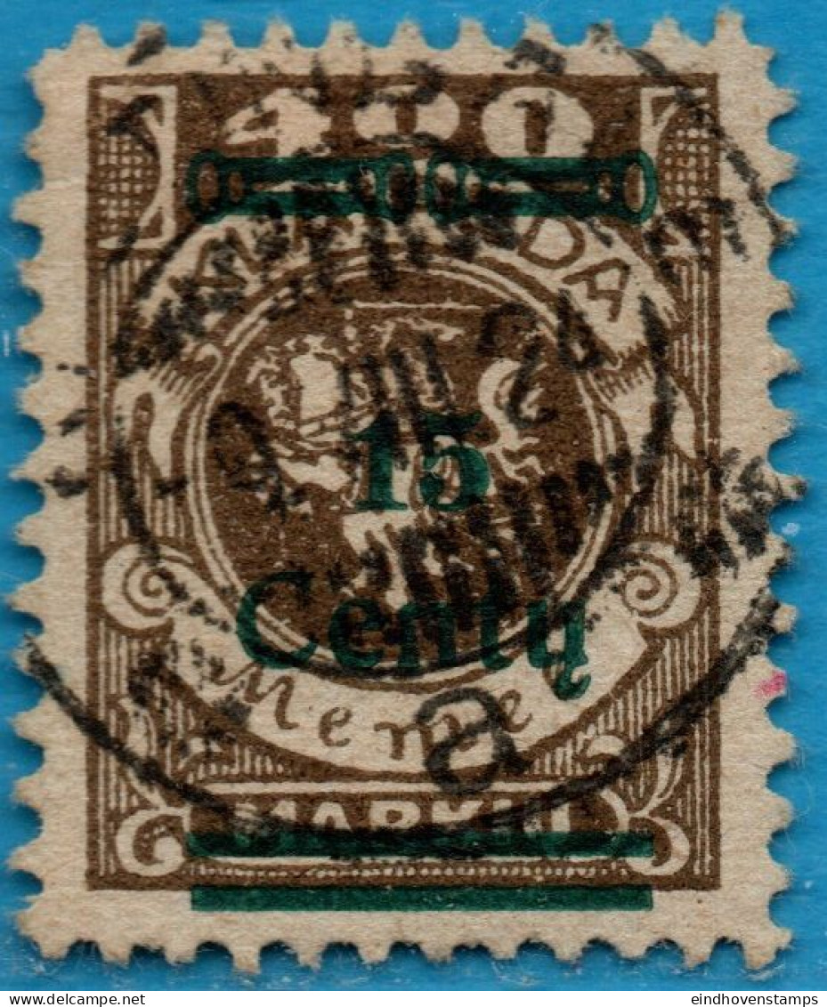 Memel 1923 15 C On 400 M Green Overprint 1 Value Cancelled 2304.3012 - Altri & Non Classificati