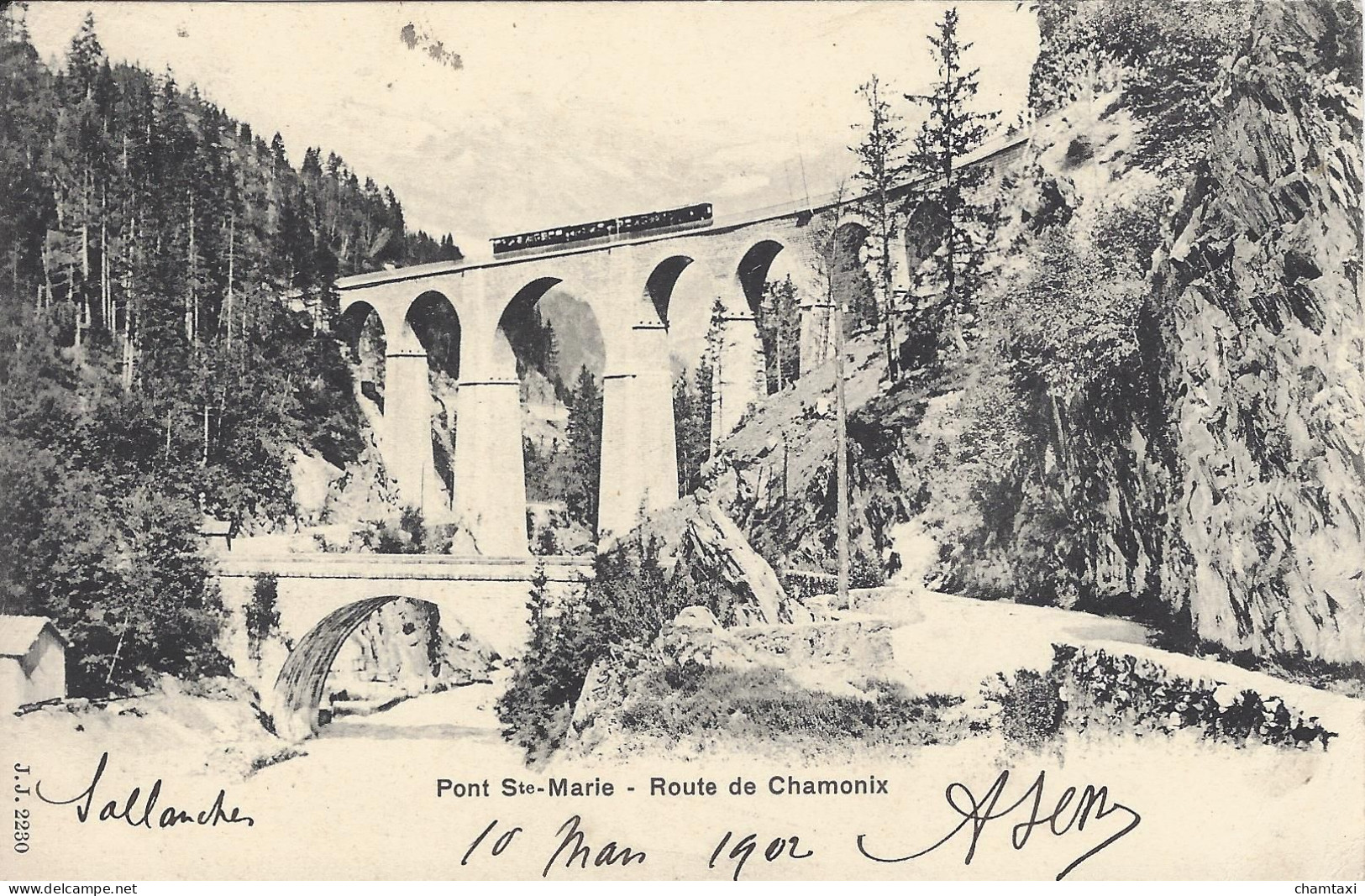 74 LES HOUCHES 10 CARTES VIADUC FERROVAIRE SAINTE MARIE TRAIN PLM SNCF A VOIX METRIQUE VALLEE DE CHAMONIX MONT BLANC