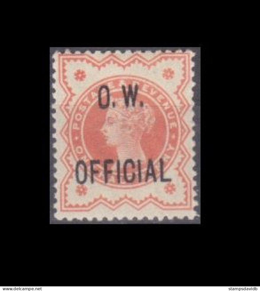 1896 Great Britain  D64 Queen Victoria - Overprint - OFFICIAL O.W. 150,00 € - Nuovi