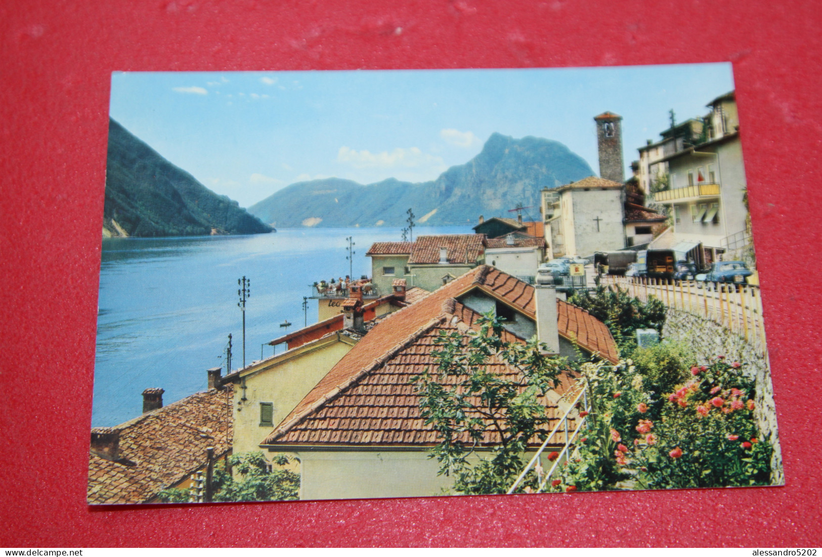Ticino Lago Lugano Gandria 1976 + NO Francobollo  - Gandria 