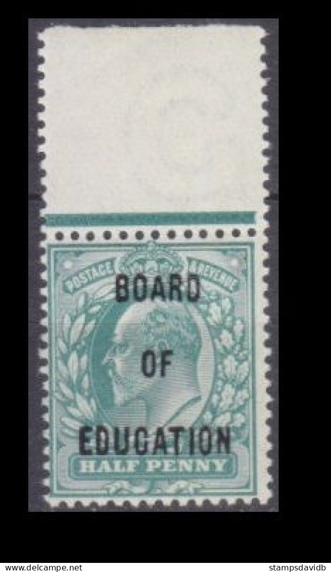 1902 Great Britain  D17 King Edward VII - Overprint - BOARD OF EDUCATION 100,00 € - Ongebruikt