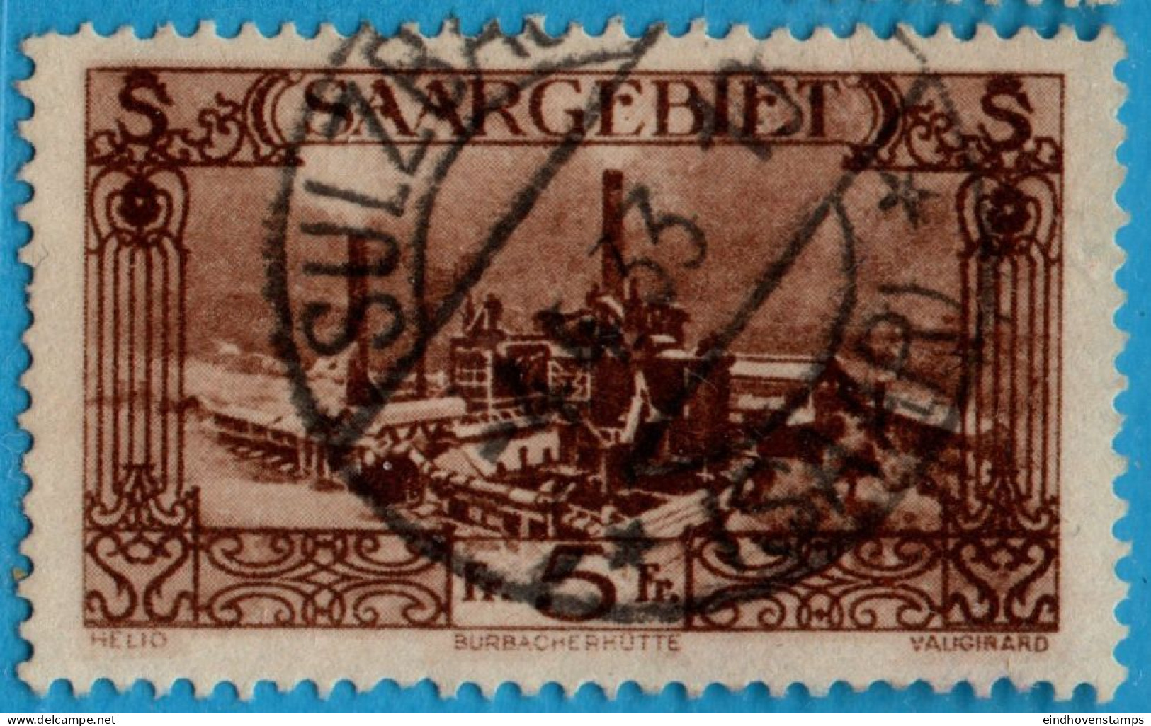 Saaegebiet Sarre 1926 5 Fr 1 Value Cancelled 2304.3018 - Otros & Sin Clasificación