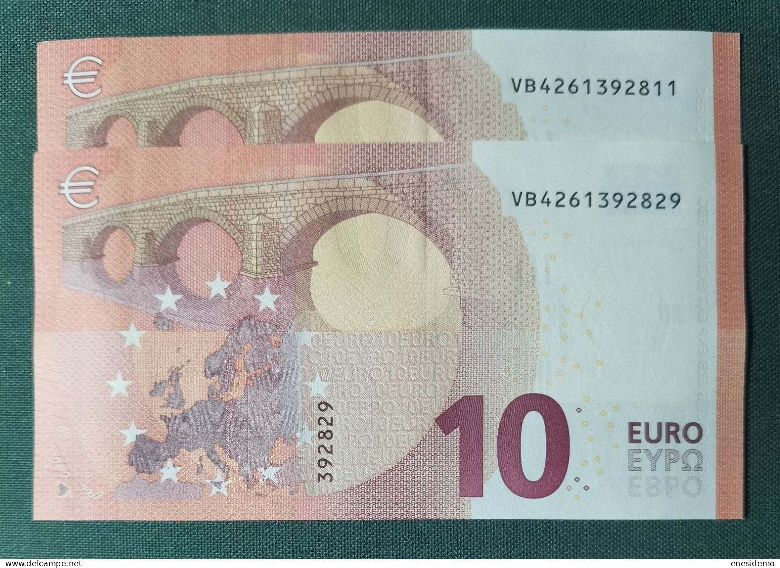 10 EURO SPAIN 2014 LAGARDE V011A1 VB CORRELATIVE COUPLE UNEVEN FIRST POSITION SC FDS UNCIRCULATED  PERFECT - 10 Euro