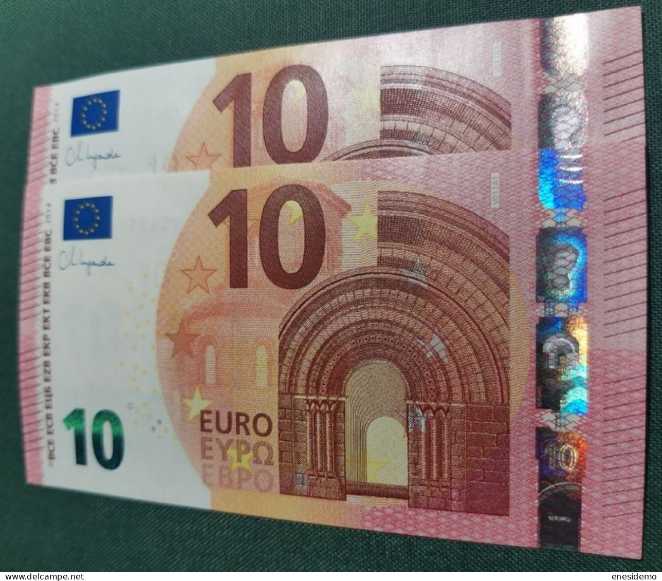 10 EURO SPAIN 2014 LAGARDE V011A1 VB CORRELATIVE COUPLE UNEVEN FIRST POSITION SC FDS UNCIRCULATED  PERFECT - 10 Euro