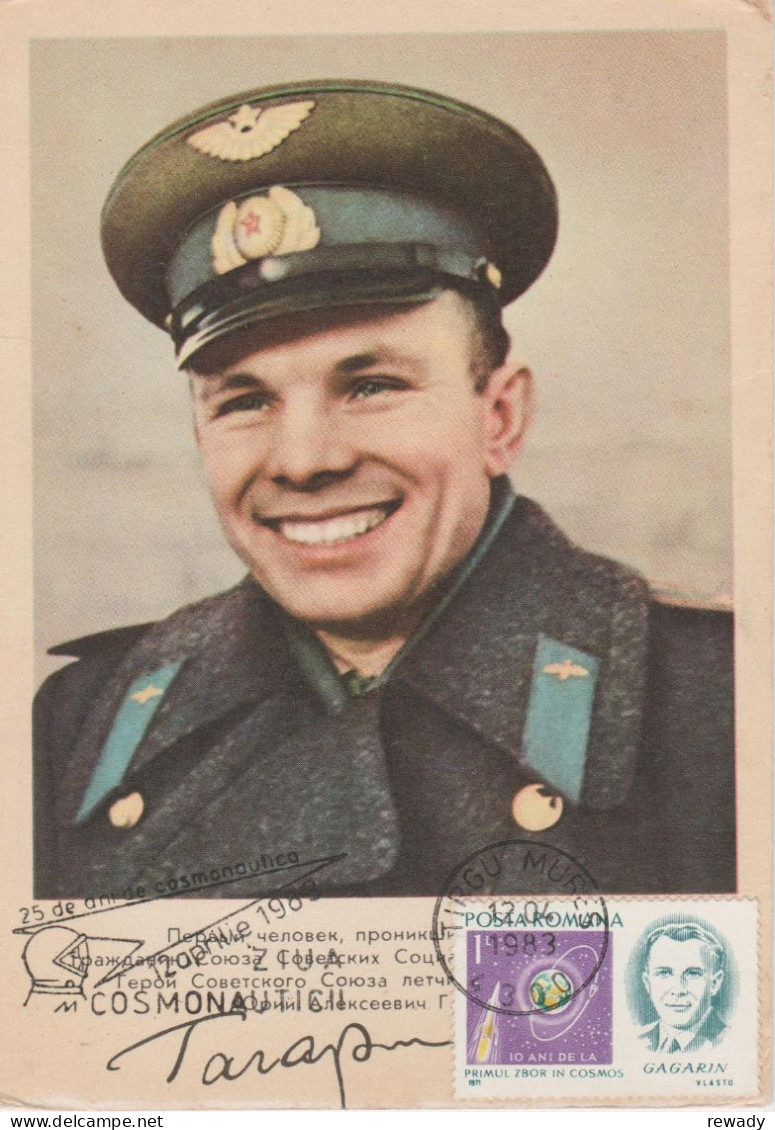 Russia - Yuri Gagarin - Signature - Maximum Postcard - Espace