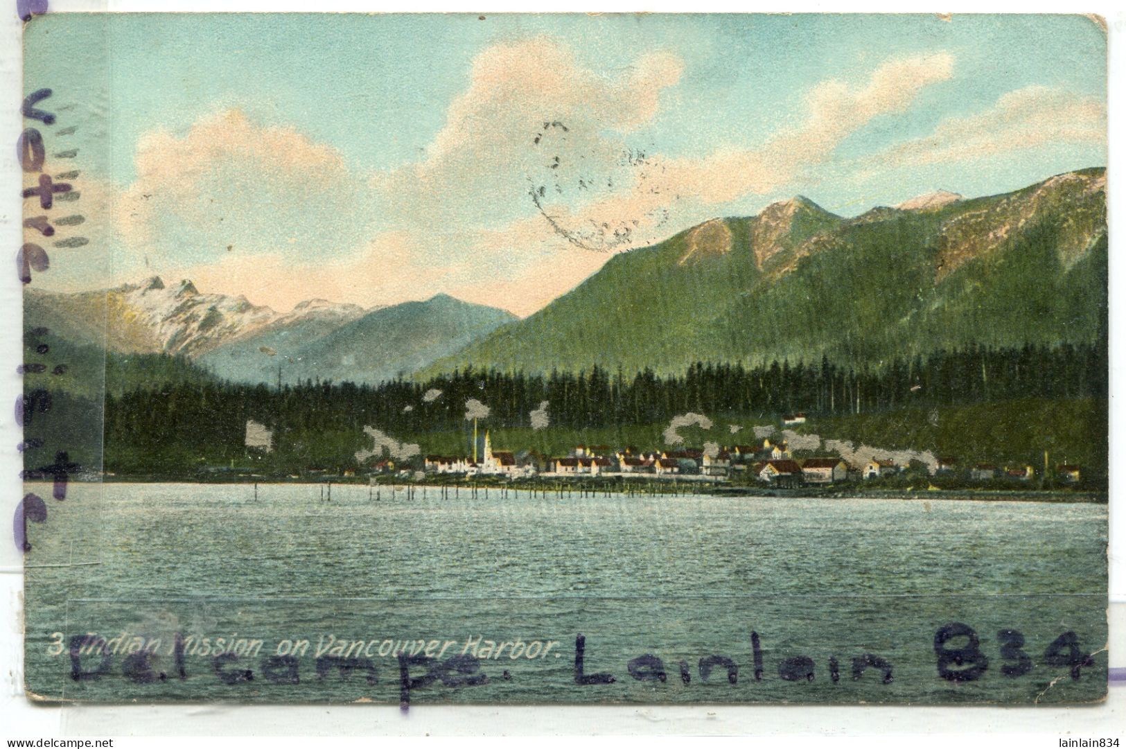 - 3 - Indian Mission On Vancouver Harbour .( Canada ), Carte Rare, écrite, 1910, épaisse, TBE, Scans. - Vancouver