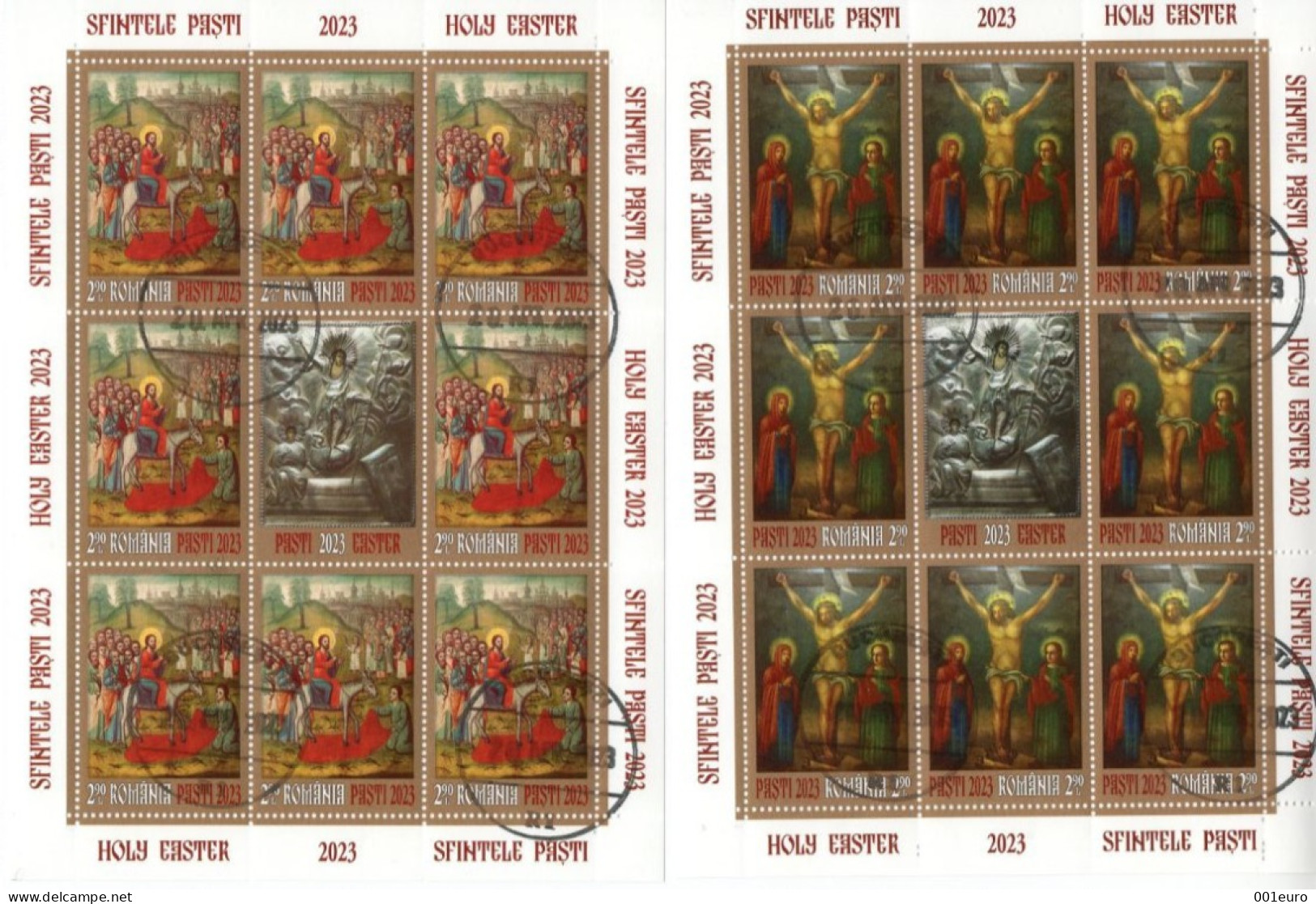 ROMANIA 2023: EASTER 2 Used Small Sheets - Registered Shipping! - Gebraucht