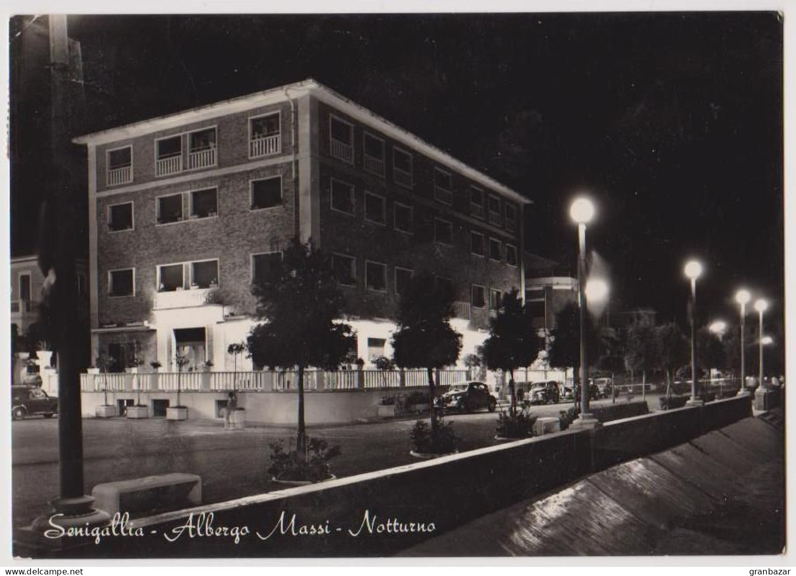 SENIGALLIA, HOTEL MASSI IN NOTTURNO, B/N, VG 1955 - Senigallia