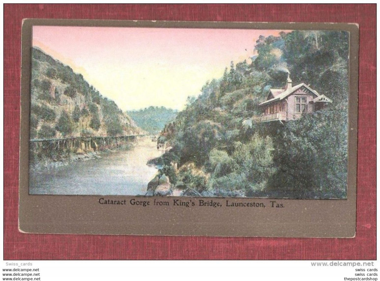 AUSTRALIA Tasmania Launceston LAUCESTON UNUSED CATARACT GORGE FROM KING'S BRIDGE   CONDITION..............  Good Condit - Lauceston