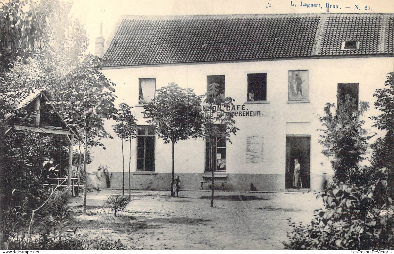 BELGIQUE - Linkebeek - Façade De La Maison : A L'Ile Robinson - Carte Postale Ancienne - Linkebeek