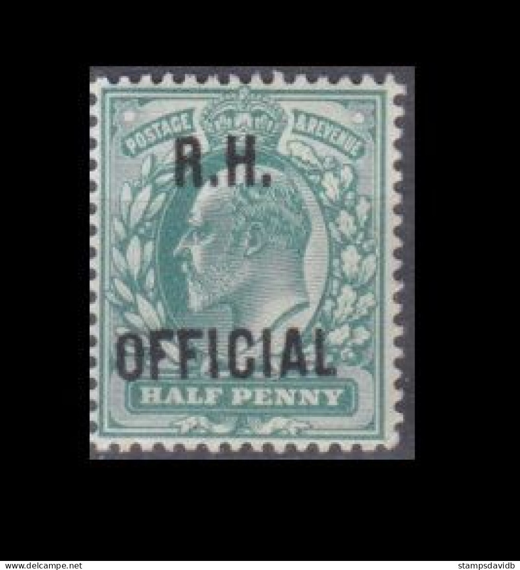 1902 Great Britain D74 King Edward VII - Overprint - R.H.OFFICIAL 300,00 € - Ungebraucht