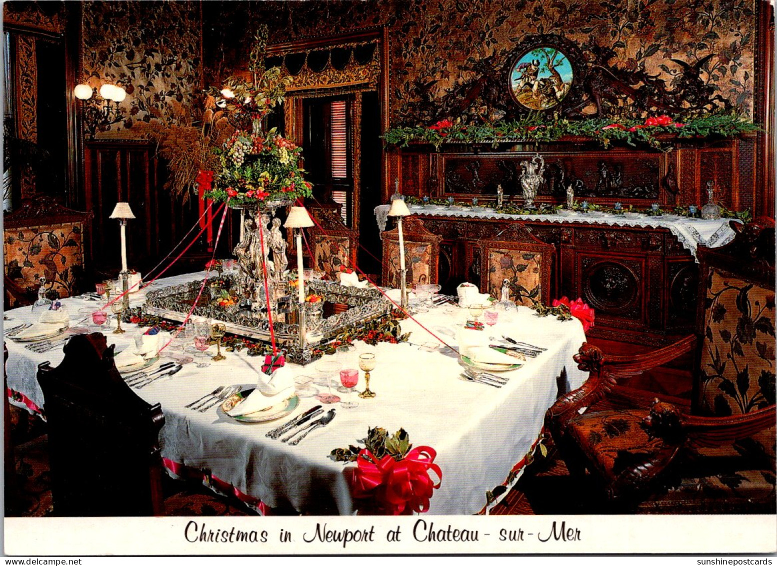 Rhode Island Newport Chateau-sur-Mer Dining Room Set For A "Victorian Christmas At Home" - Newport