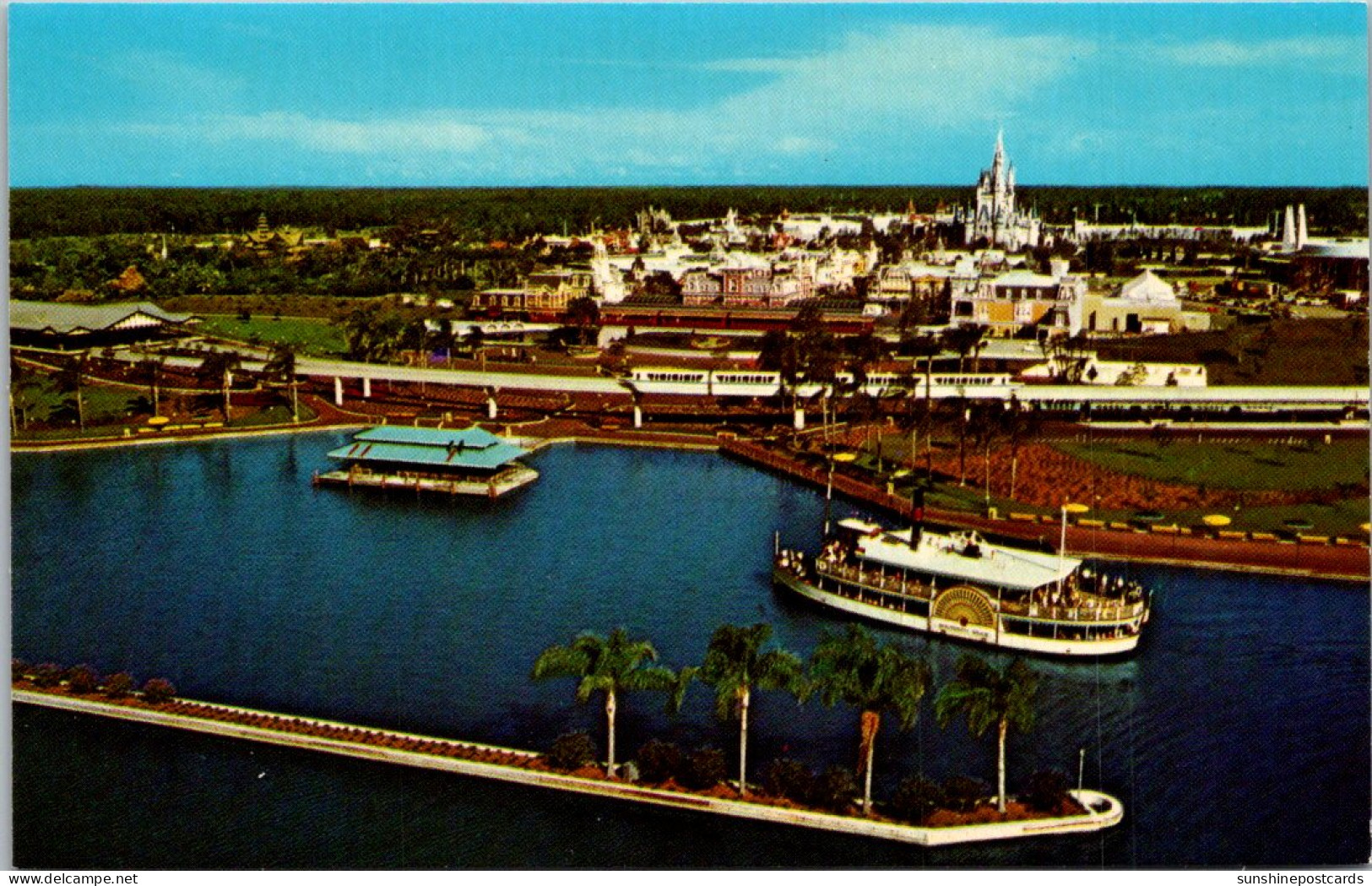 Florida Orlando Walt Disney World Guests Arriving At Magic Kingdom By Steamboat And Monorail - Orlando