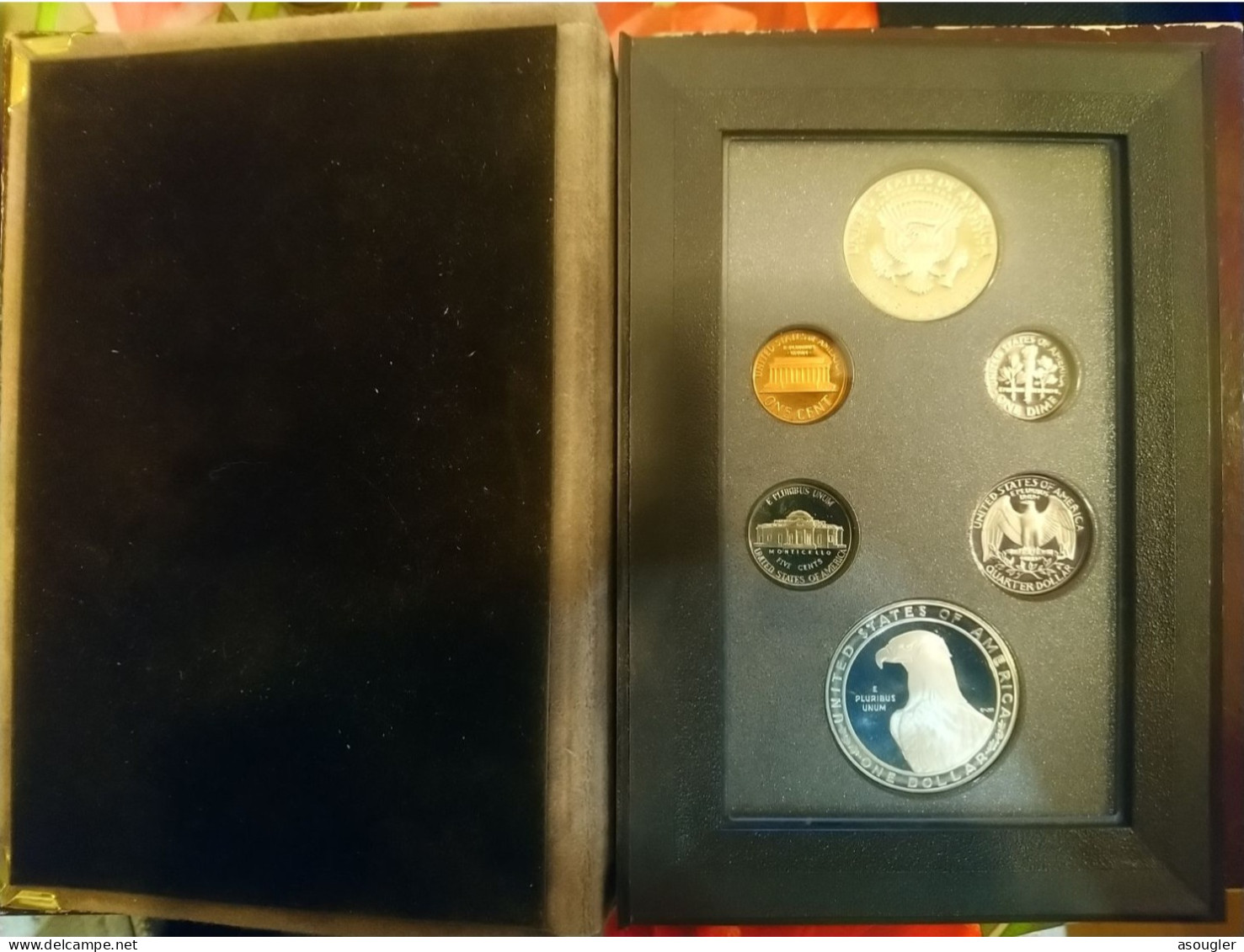 USA PROOF SILVER PRESTIGE SET DOLLAR 1983 Commem. OLYMPIC GAMES LOS ANGELES "free Shipping Via Registered Ait Mail" - Gedenkmünzen