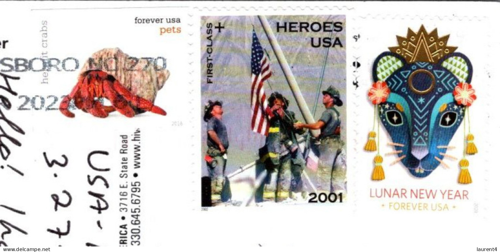 (3 Q 5) USA (posted To Australia During COVID-19 Pandemic) Virginia Beach (with Lunar New Year And NY Fireman Stamps) - Virginia Beach