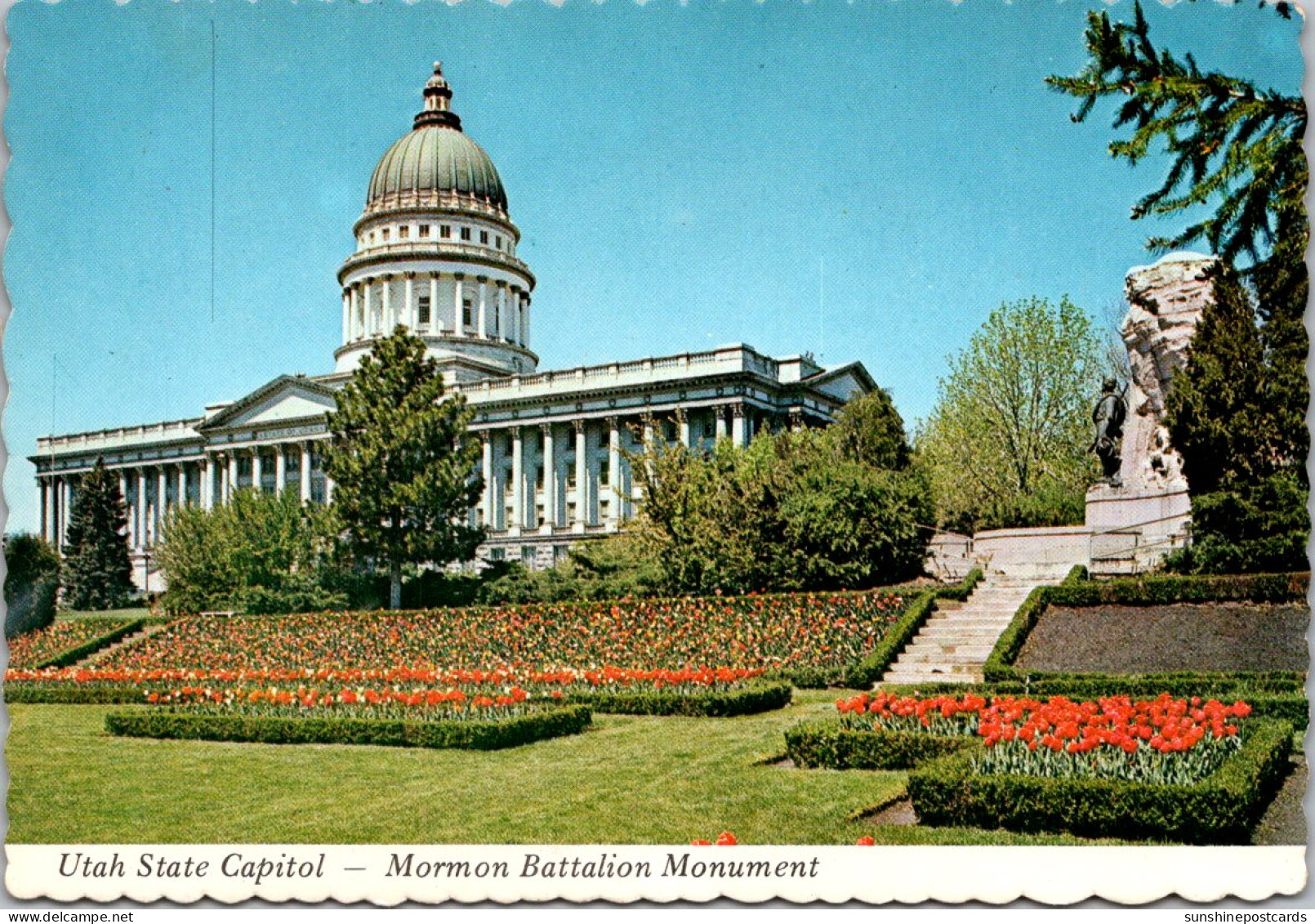 Utah Salt Lake City State Capitol Building And Mormon Battalion Monument - Salt Lake City