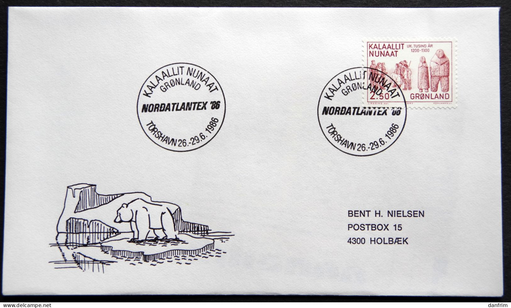 Greenland 1986 SPECIAL POSTMARKS. NORDATLANTEX 86.  TORSHAVN 26-29-6 -1986  ( Lot 891) - Covers & Documents