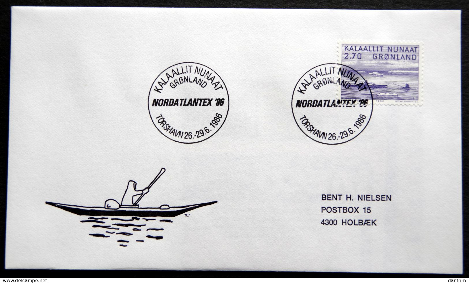 Greenland 1986 SPECIAL POSTMARKS. NORDATLANTEX 86.  TORSHAVN 26-29-6 -1986  ( Lot 887) - Covers & Documents