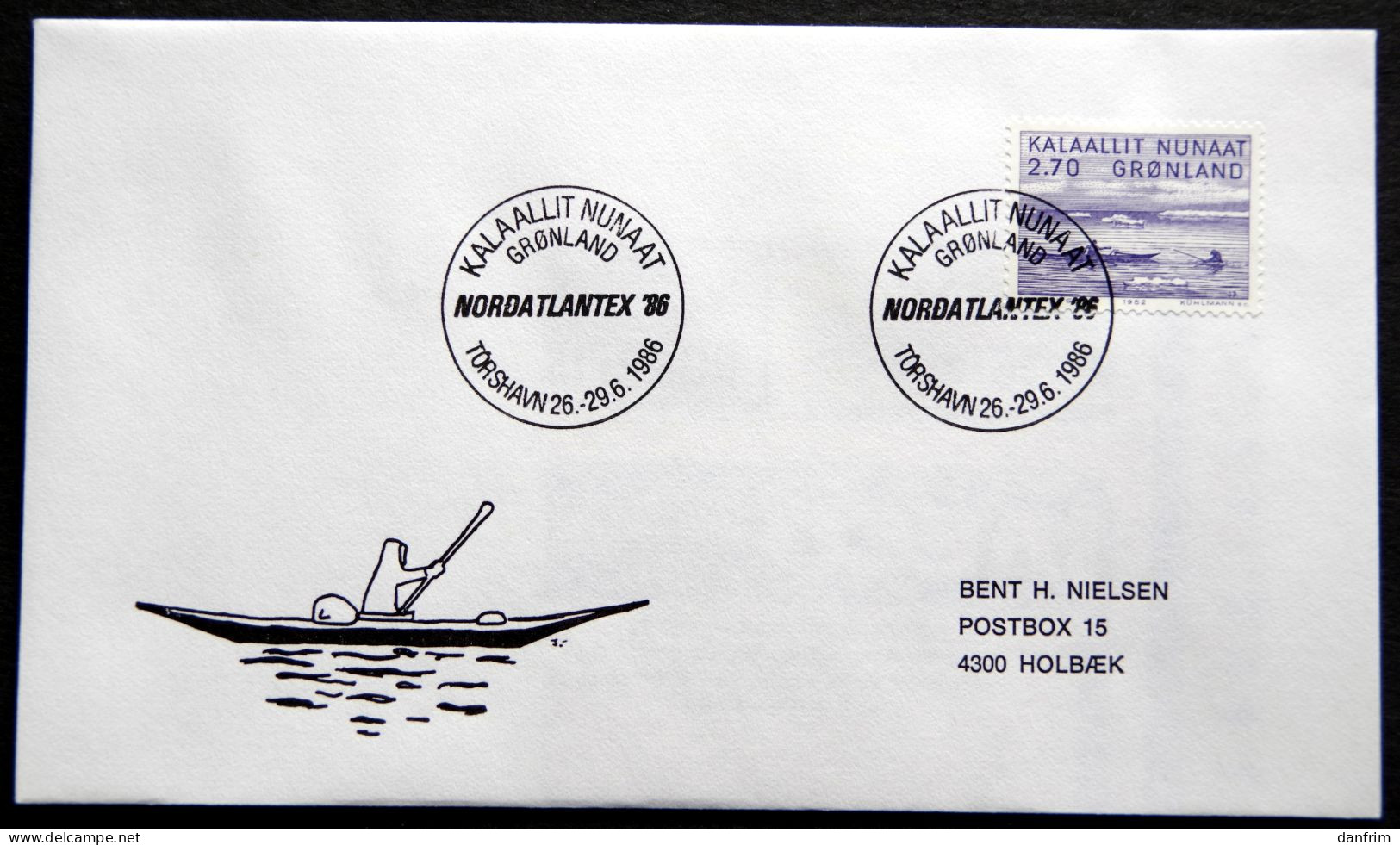 Greenland 1986 SPECIAL POSTMARKS. NORDATLANTEX 86.  TORSHAVN 26-29-6 -1986  ( Lot 887) - Storia Postale