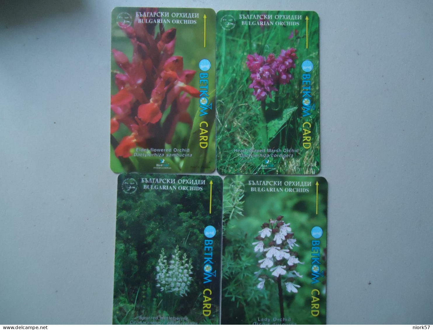 BULGARIA USED CARDS SET 4   FLOWERS  ORCHIDS  2 SCAN - Flores