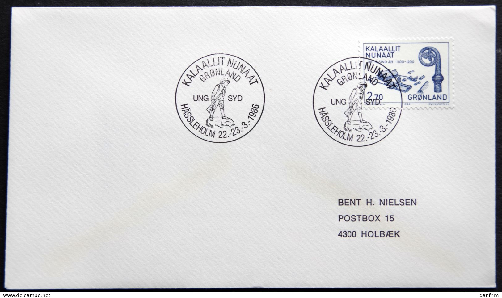 Greenland 1986 SPECIAL POSTMARKS.  UNG SYD HÅSSLEHOLM 22-23-3 -1986  ( Lot 861) - Brieven En Documenten