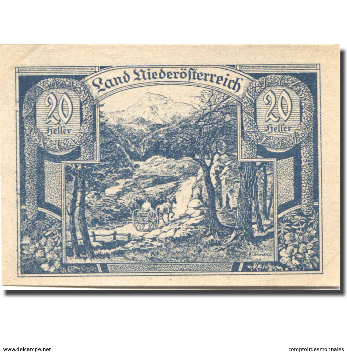 Billet, Autriche, Niederösterreich, 20 Heller, Montagne, 1920 SPL Mehl:FS 671IIa - Autriche