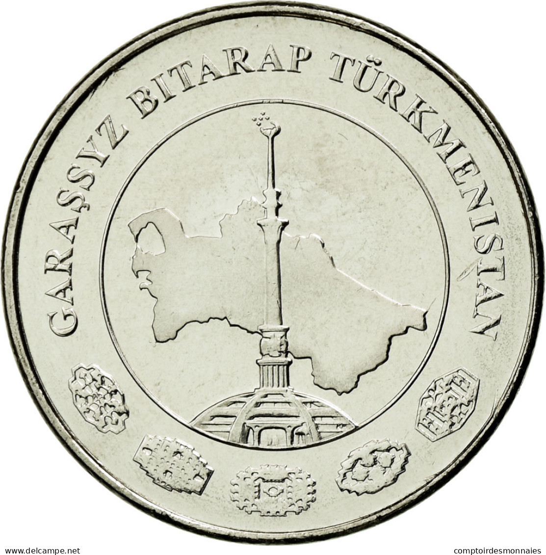 Monnaie, Turkmanistan, 5 Tenge, 2009, SUP, Nickel Plated Steel, KM:97 - Turkménistan