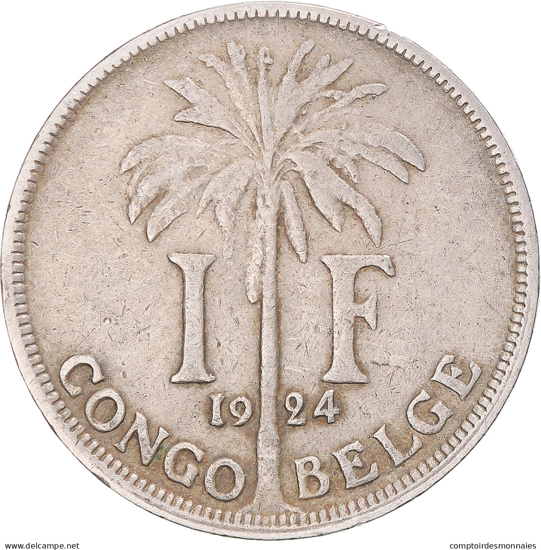 Monnaie, Congo Belge, Albert I, Franc, 1924, TB+, Cupro-nickel, KM:20 - 1910-1934: Albert I.