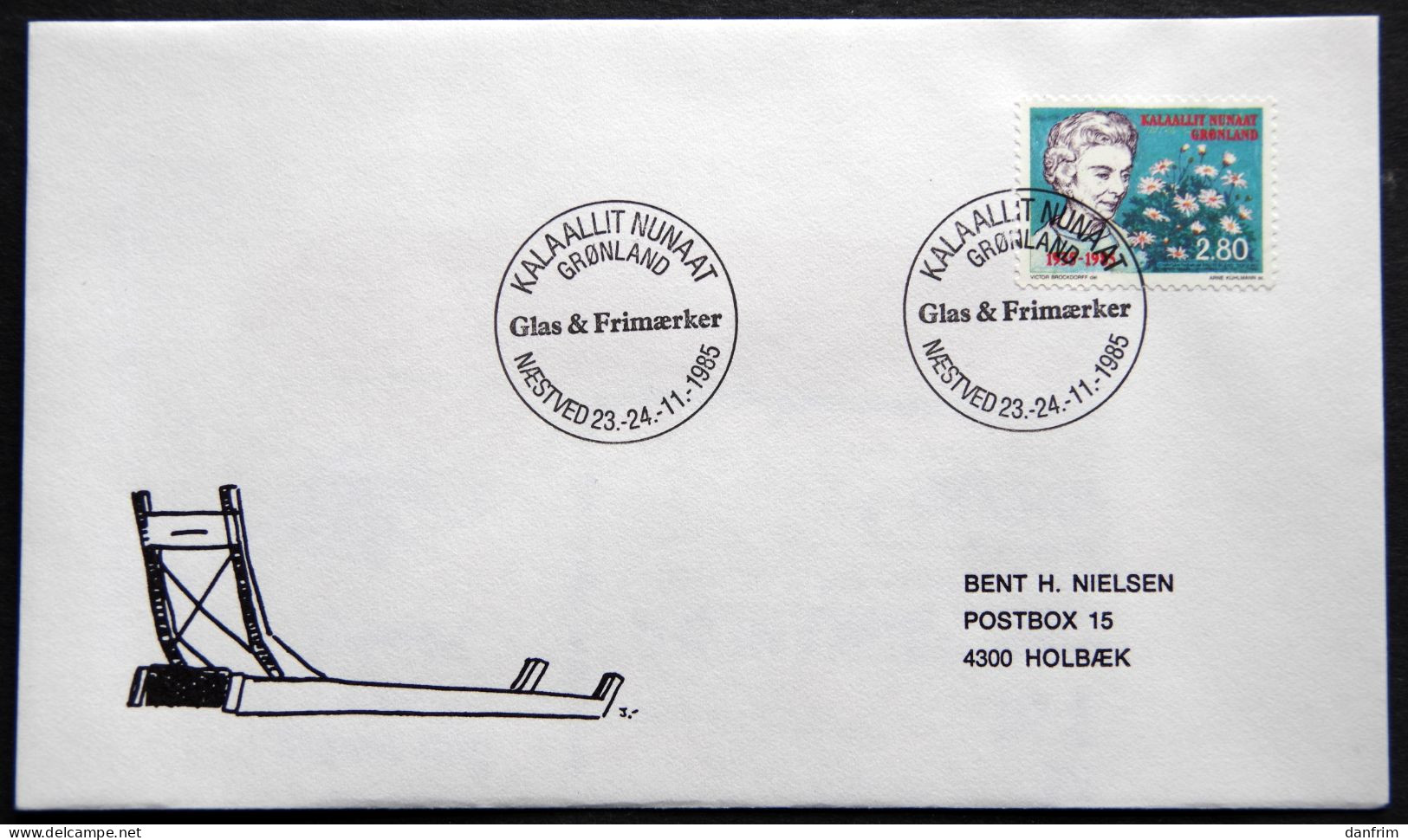 Greenland 1985 SPECIAL POSTMARKS.  NÆSTVED Glas & Frimærker 23-24-11-1985 ( Lot 907) - Brieven En Documenten