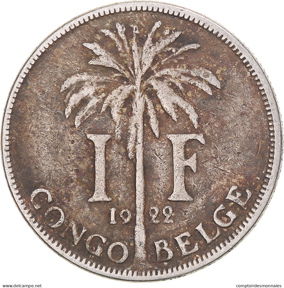 Monnaie, Congo Belge, Albert I, Franc, 1922, TB+, Cupro-nickel, KM:20 - 1910-1934: Albert I