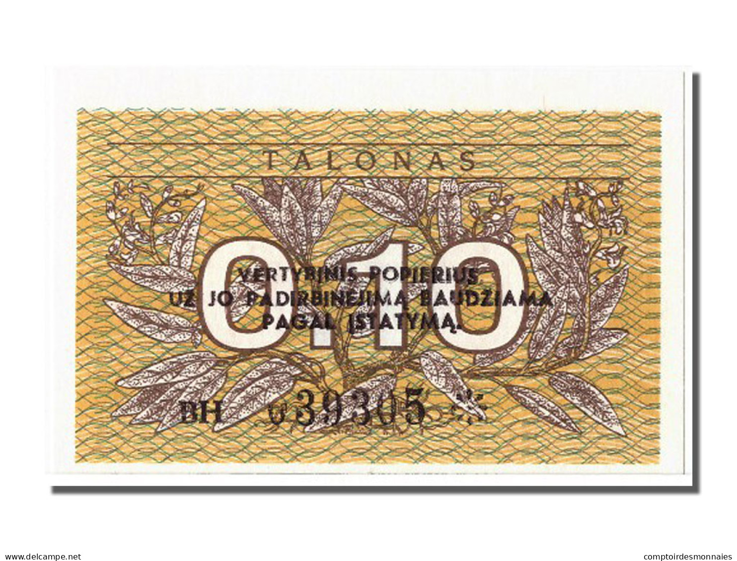 Billet, Lithuania, 0.10 Talonas, 1991, NEUF - Lituanie