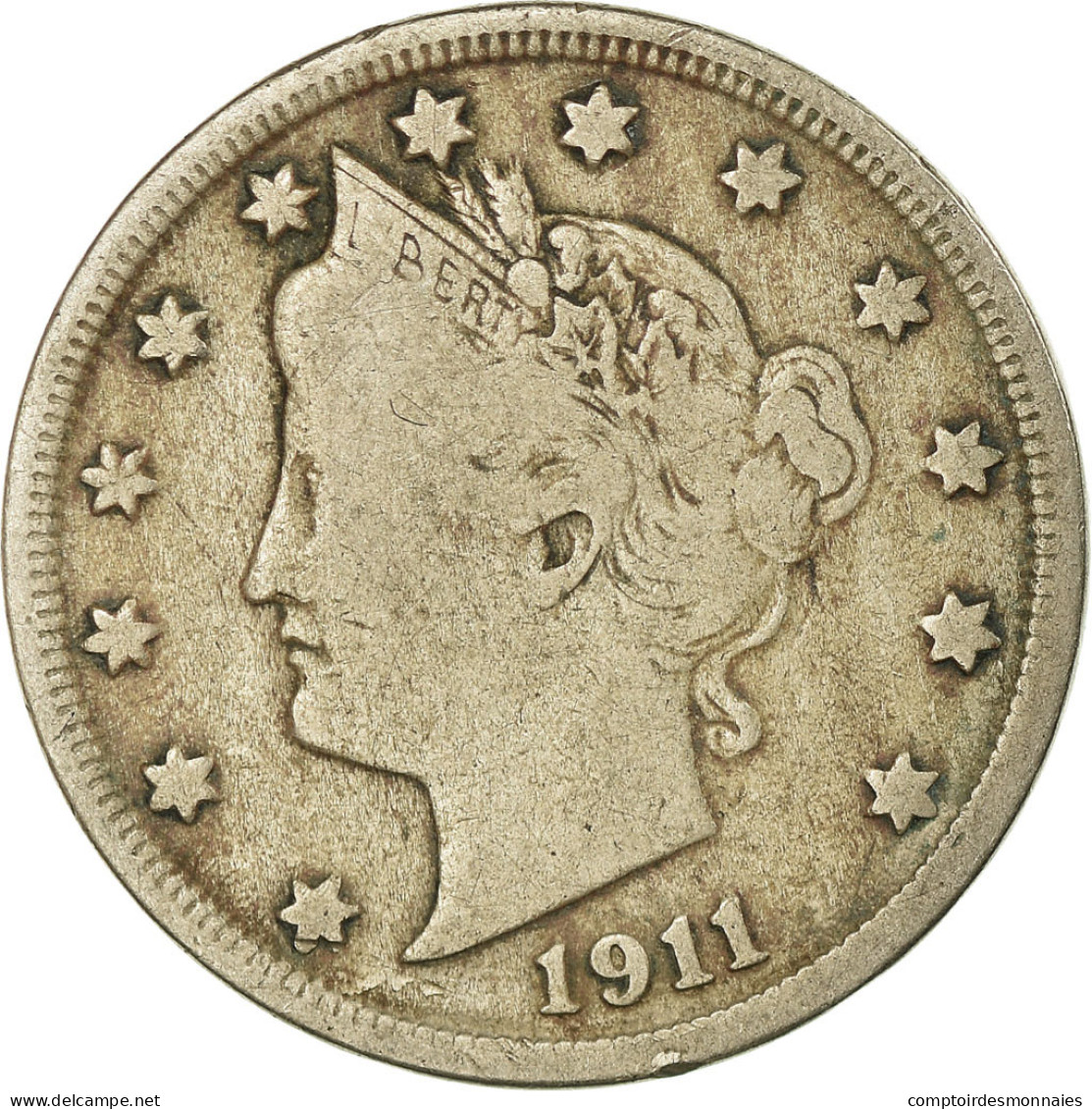 Monnaie, États-Unis, Liberty Nickel, 5 Cents, 1911, U.S. Mint, Philadelphie - 1883-1913: Liberty (Libertà)