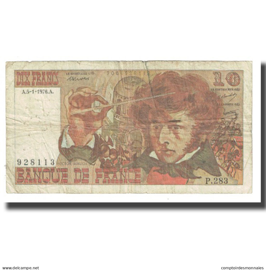 France, 10 Francs, Berlioz, 1976, P. A.Strohl-G.Bouchet-J.J.Tronche, 1976-01-05 - 10 F 1972-1978 ''Berlioz''