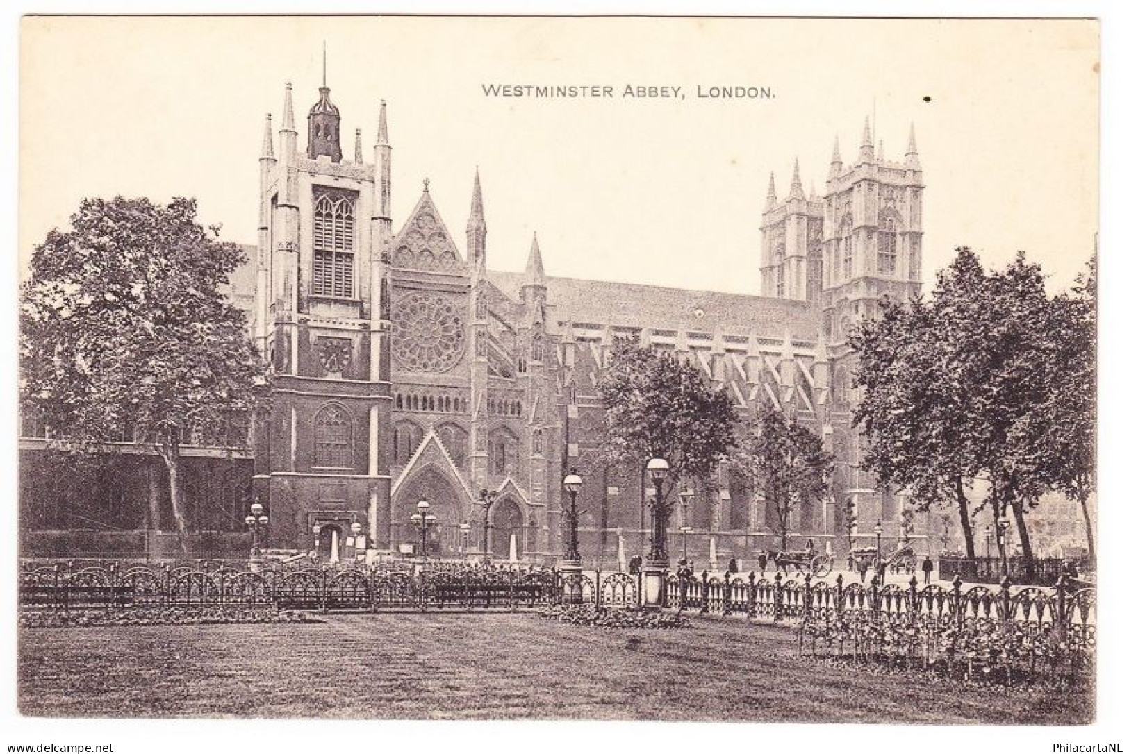 London - Westminster Abbey - Pushpin Hole In The Middle Of The Postcard - Westminster Abbey