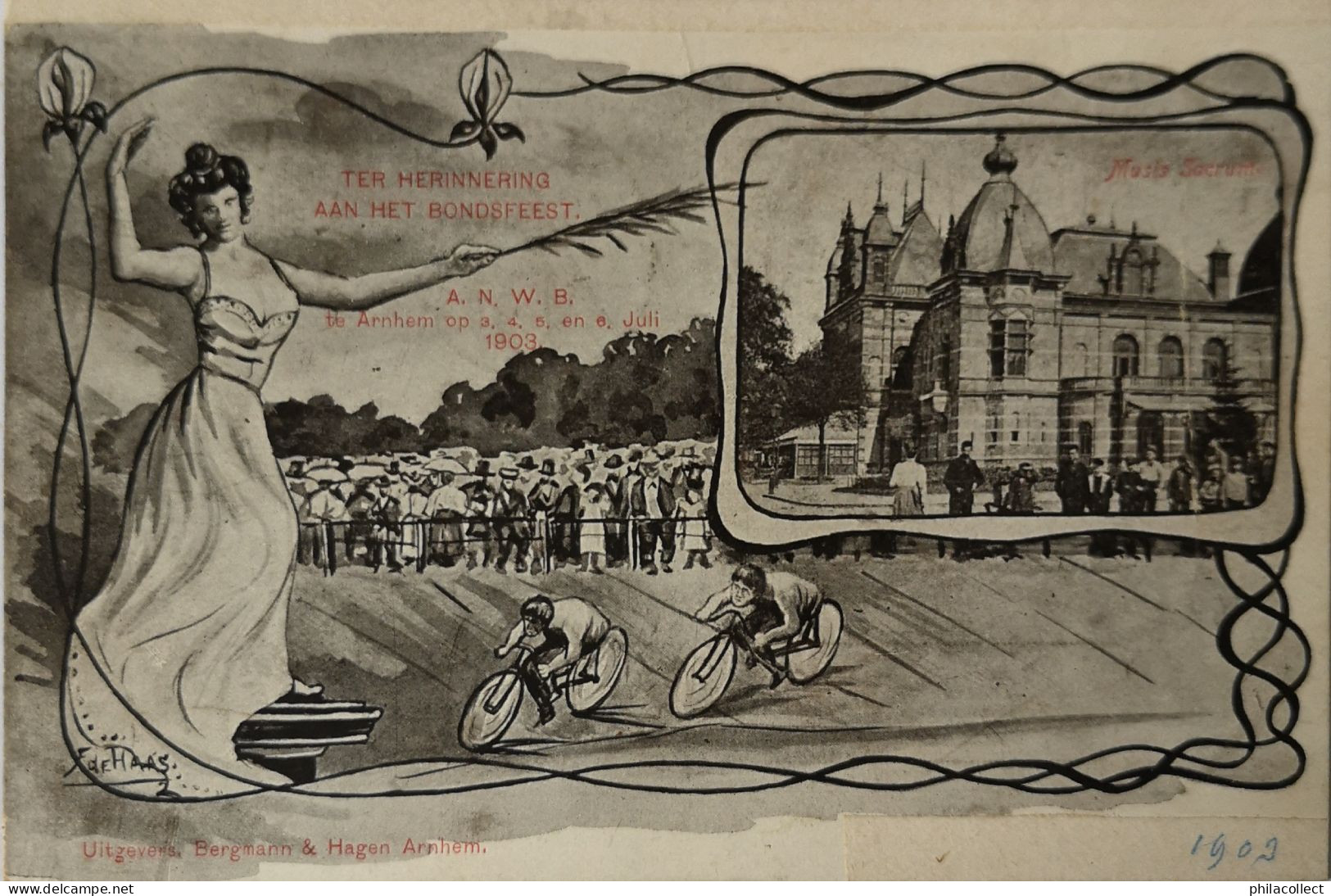 Arnhem // Herinnering A. N. W. B. Bondsfeest 1903 Met Plakband Verstevigd - Arnhem