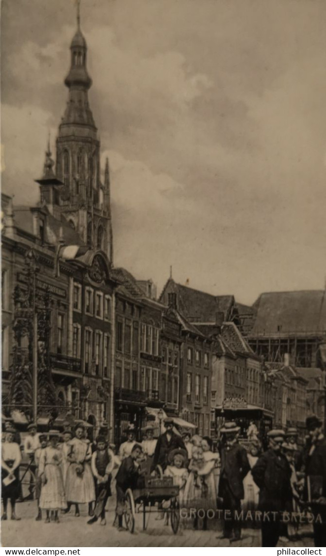 Breda (N - Br.)  Grootemarkt (Veel Volk) 1906 - Breda