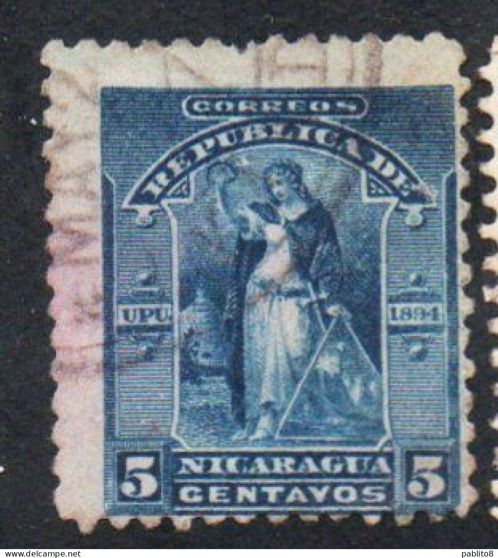 NICARAGUA 1894 VICTORY 5c USED USATO OBLITERE' - Nicaragua