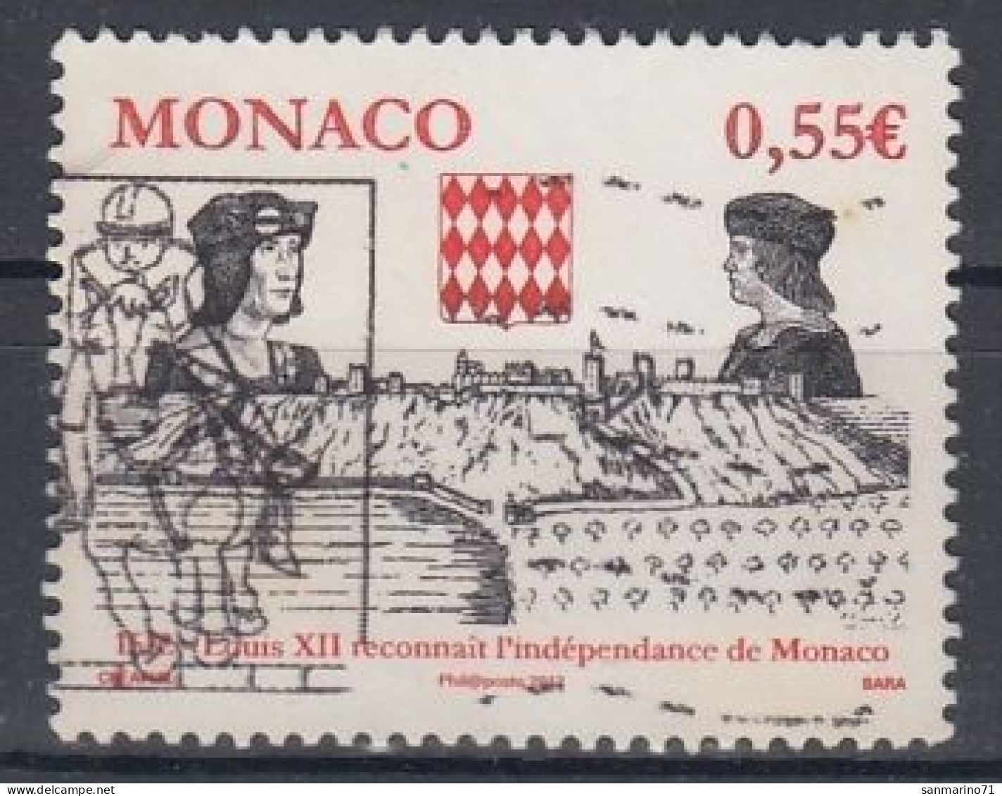 MONACO 3076,used,falc Hinged - Gebruikt