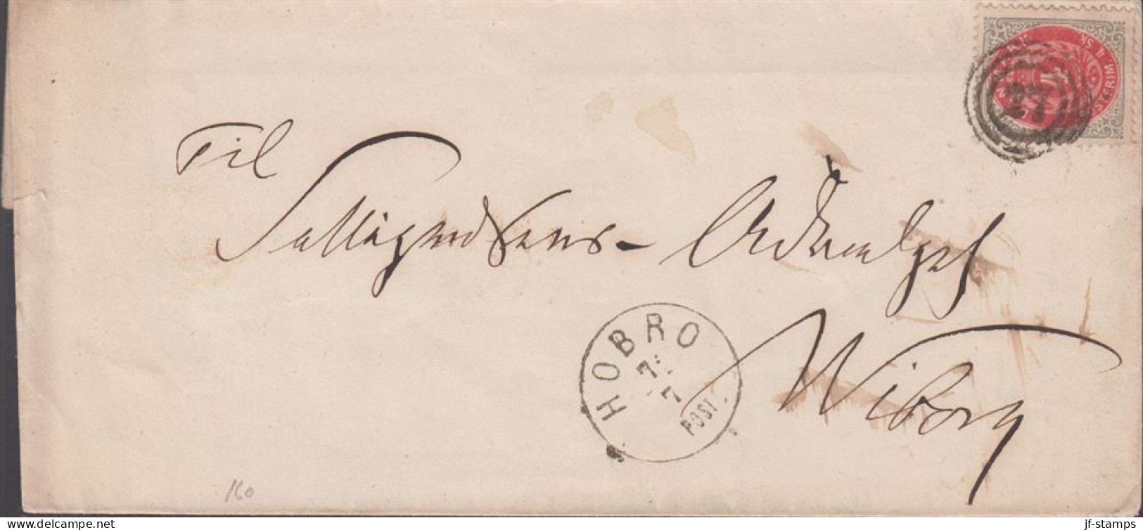 1870. DANMARK. Bi-coloured Skilling. 4 Skilling Carmine/grey On Small Cover To Wiborg Cancel... (Michel 18IA) - JF439838 - Lettres & Documents