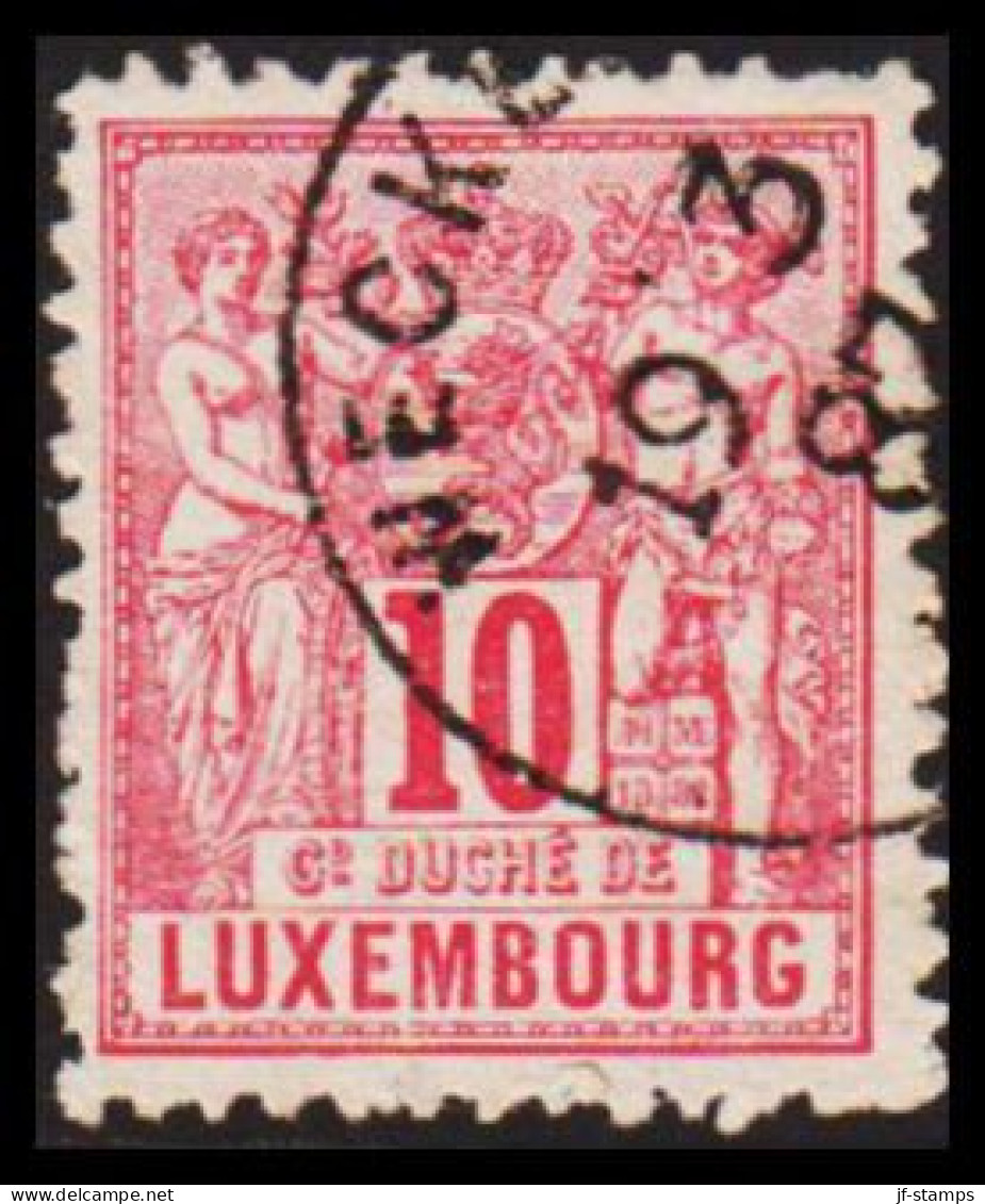 1882-1889. LUXEMBURG Algorie. 10 C. Beautiful Postmark WECKE 19 3 87 (Michel 49) - JF532629 - 1882 Allegorie