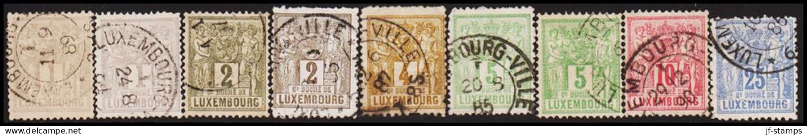 1882-1889. LUXEMBURG Algorie. Selection With 9 Stamps.  (Michel 52+) - JF532635 - 1882 Allégorie