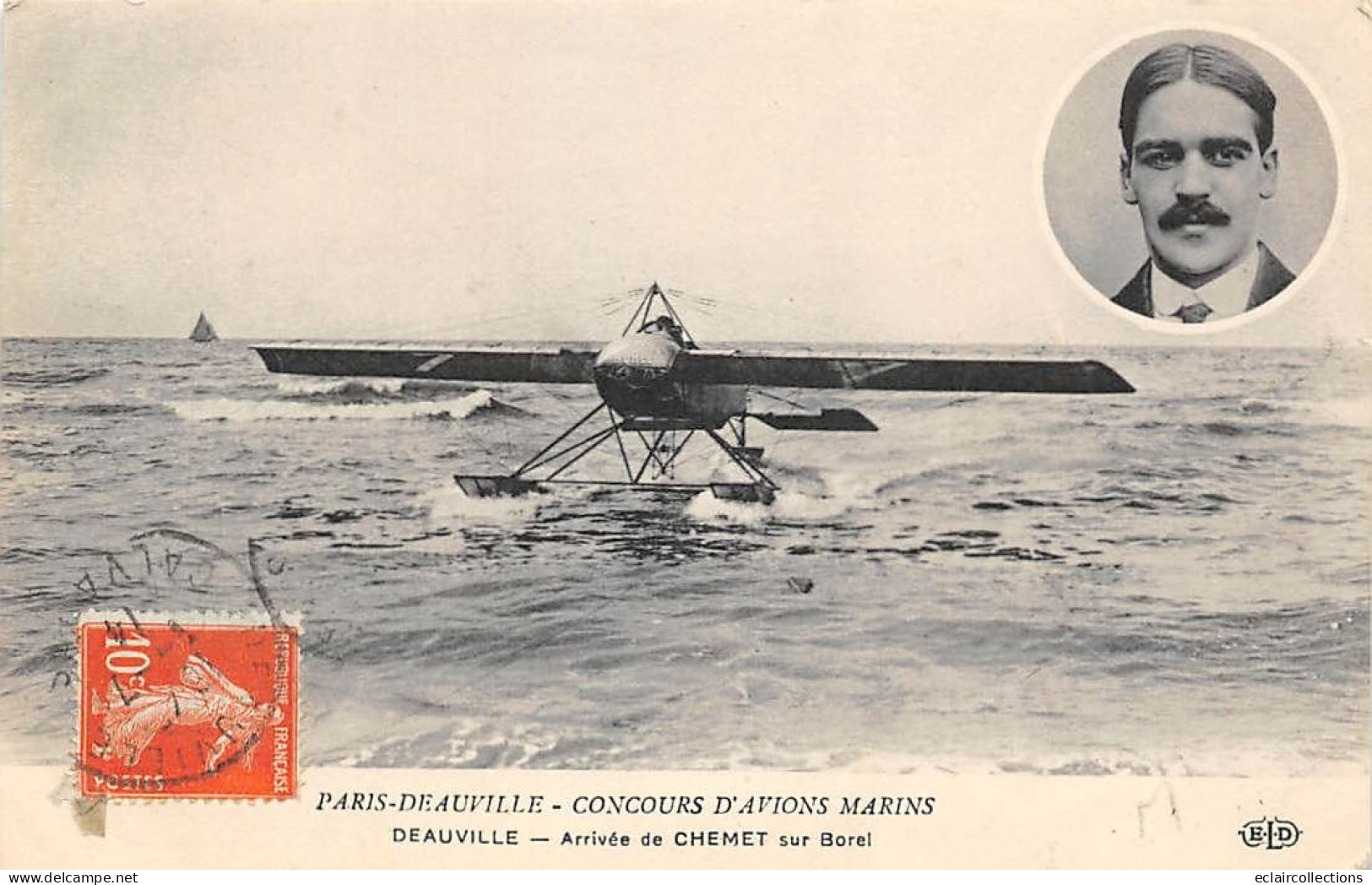 Deauville      14  Paris  Deauville. Concours D'avions Marins (Hydravion).Arrivée De Chemet Sur Borel - 2- (voir Scan) - Deauville