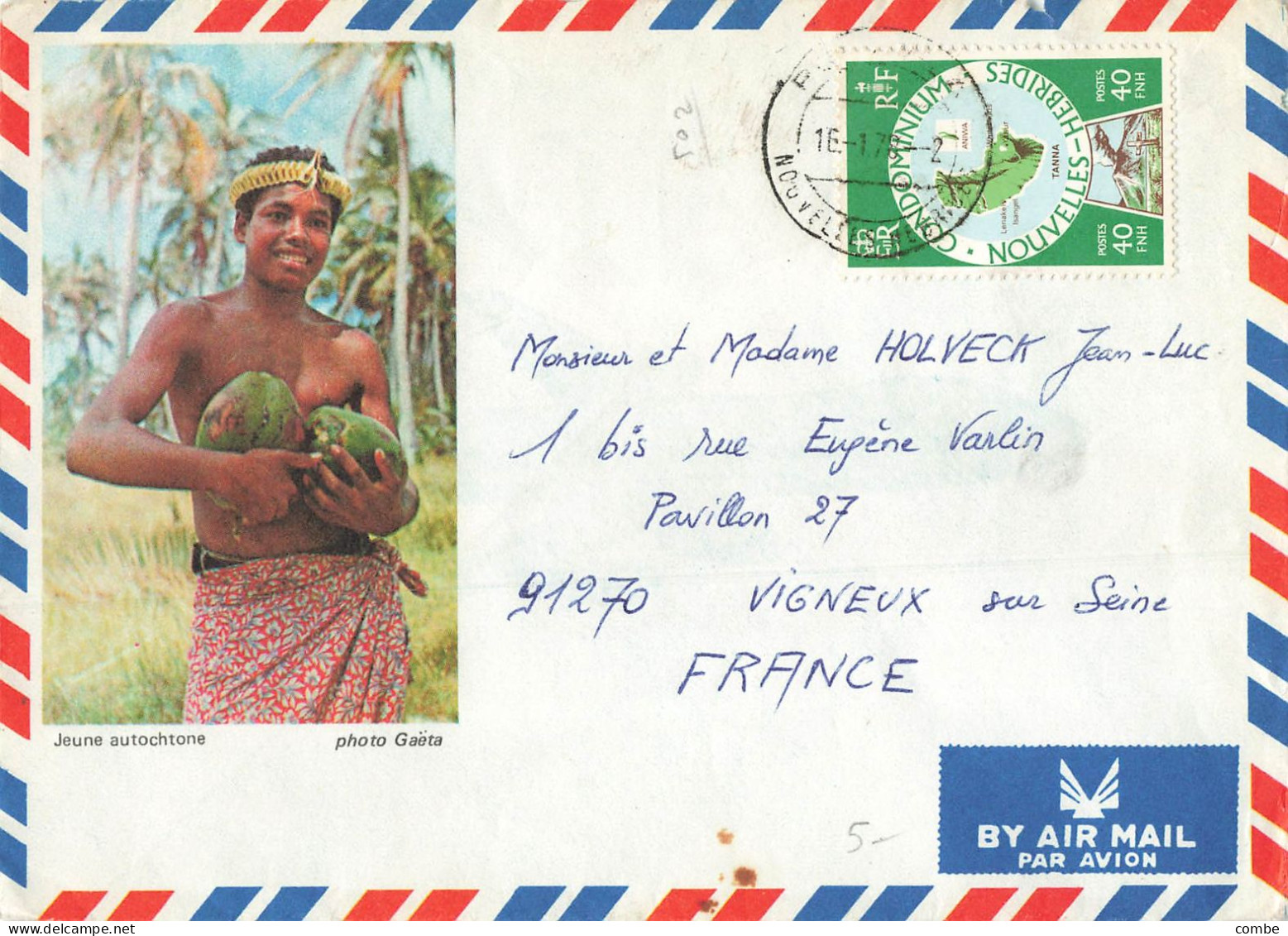 LETTRE. NOUVELLES HEBRIDES. PAR AVION POUR LA FRANCE - Storia Postale