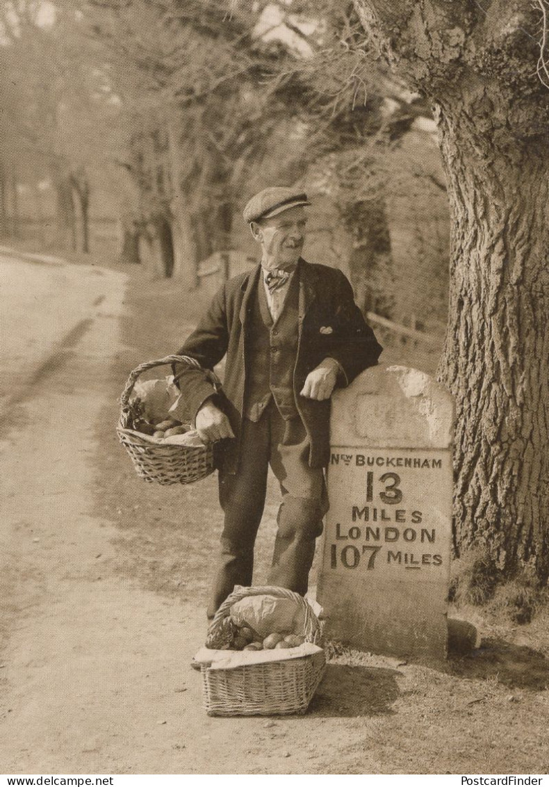 Fruit Seller At Buckingham Bedfordshire Old Signpost Award Photo Postcard - Bedford