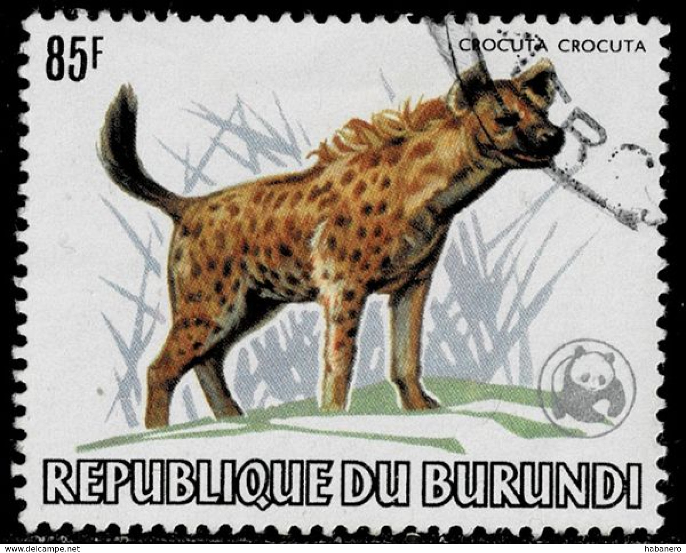 BURUNDI 1983 Mi 1608 WWF SPOTTED HYENA VALUE €150 - Gebruikt