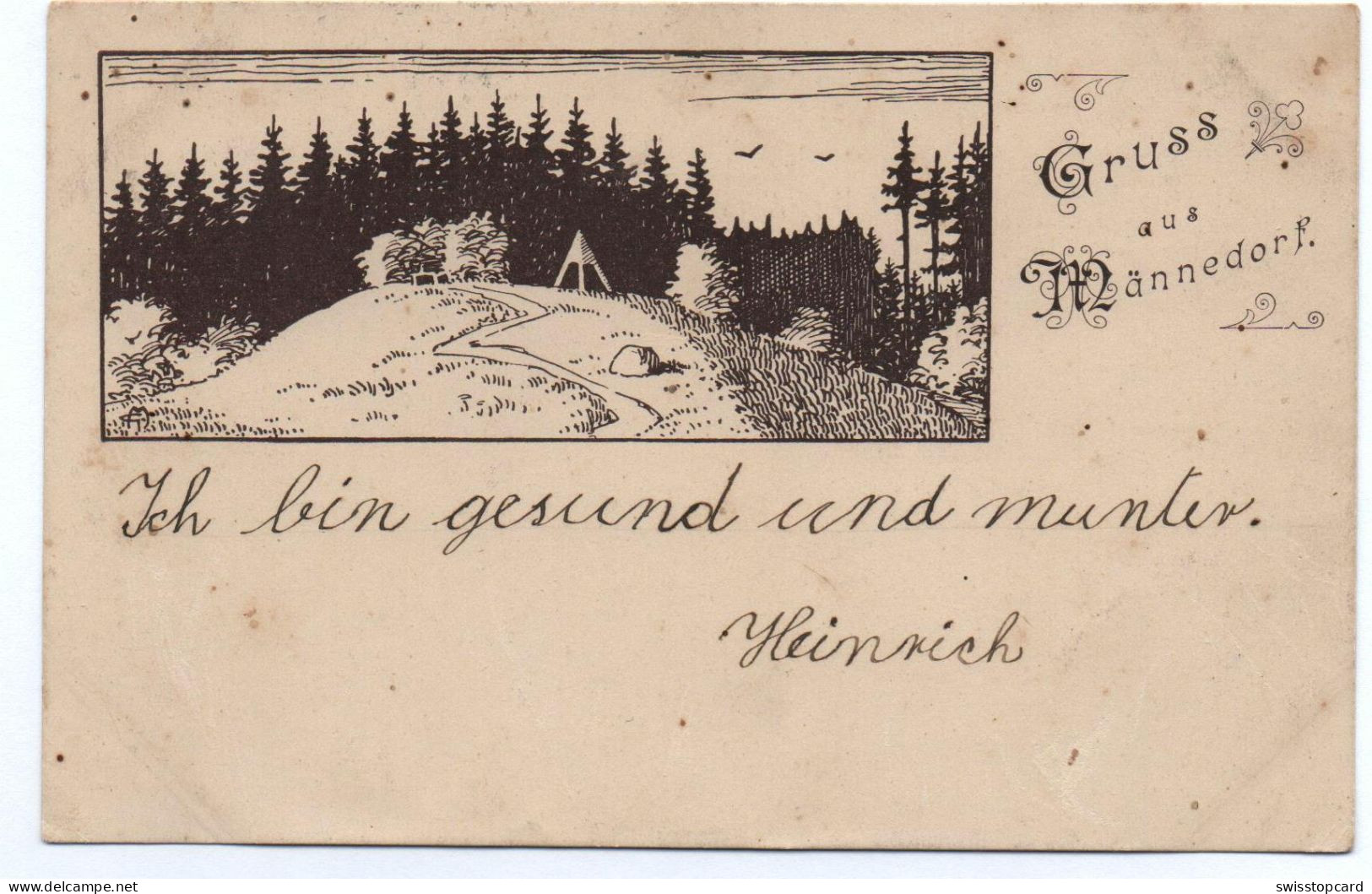 Künstler-LITHO Gruss Aus MÄNNEDORF Signiert - Männedorf