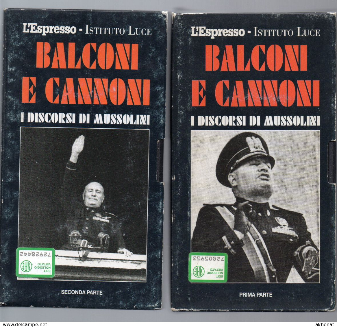 BIG - I DISCORSI DI MUSSOLINI , Espresso Istituto Luce : 2 VHS Usate - Geschichte