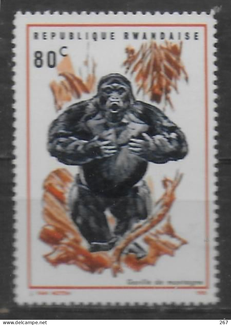 RWANDA    N° 373  * *   Gorilles - Gorilles